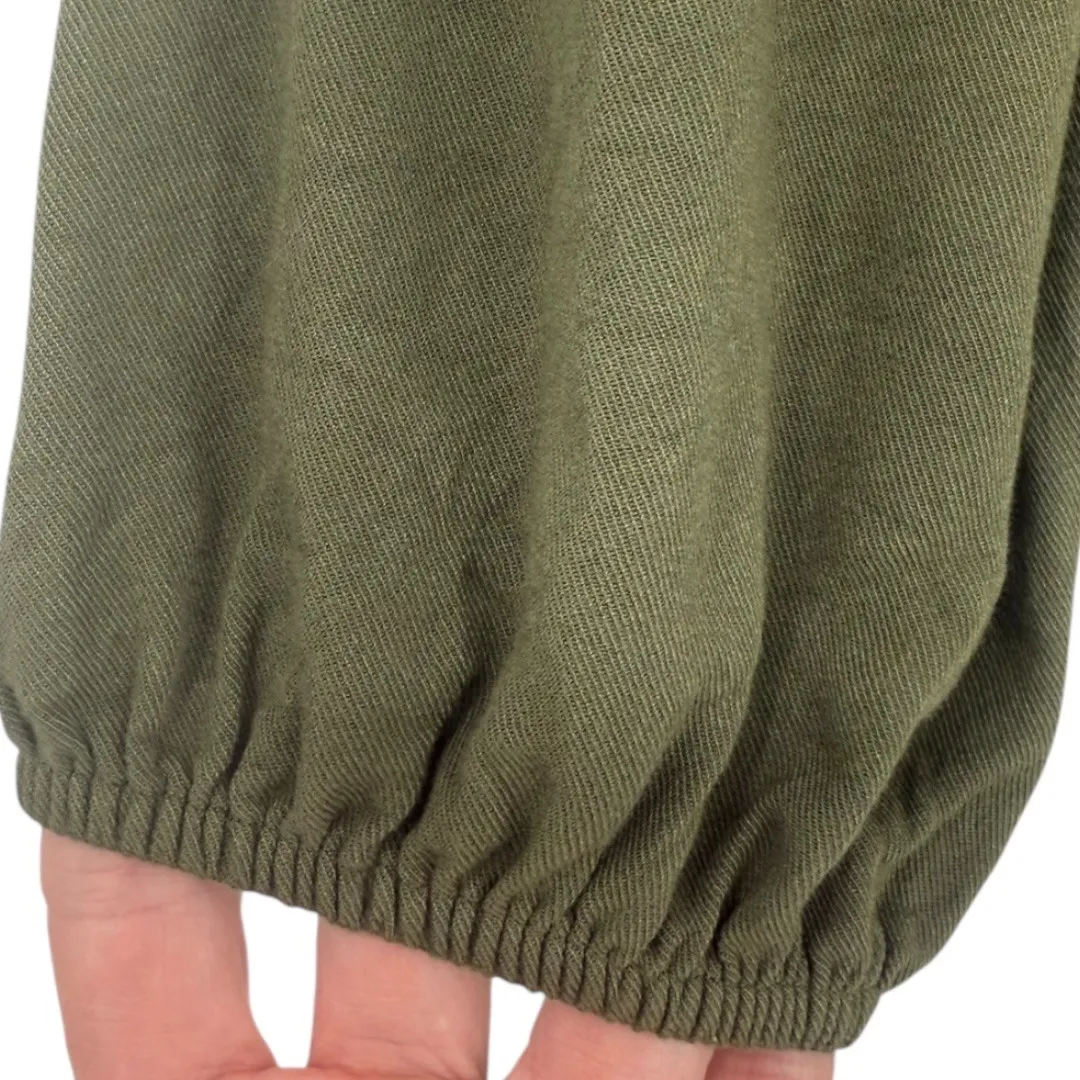 Anthropologie Maeve Ragonda Tunic Dress Moss Green Smocked Long Sleeve Size 12 - Image 14