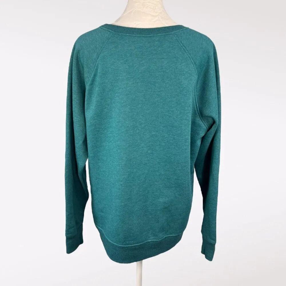 Time And Tru Green Pullover Sweatshirt Crewneck Long Sleeve Large - Image 6