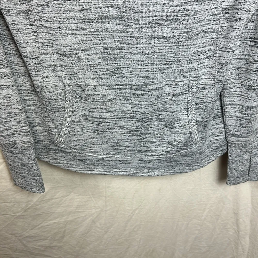 Athleta Heathered Grey Techie Cowl Neck Kangaroo Pocket Hoodie Top Womens Small - Image 2