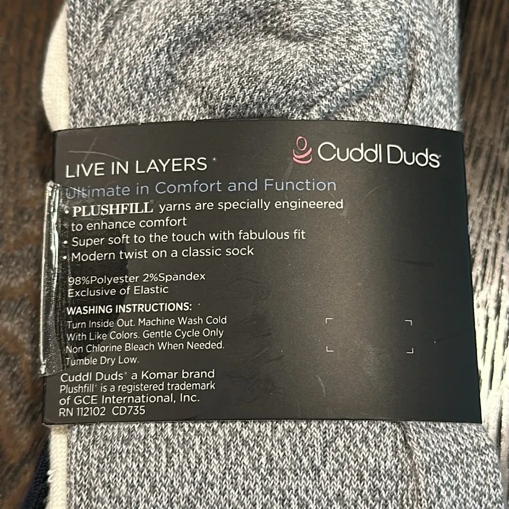 Cuddl Duds Plushfill 3-Pack Midweight Scallop Welt Texture Crew Socks NEW - Image 8