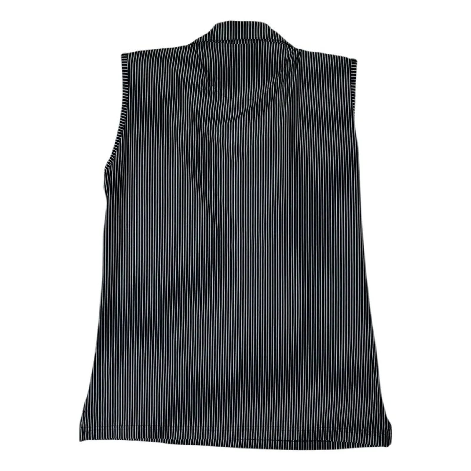 Horn Legend Womens Golf Polo Shirt Blue Stripes Sleeveless Performance Medium - Image 4