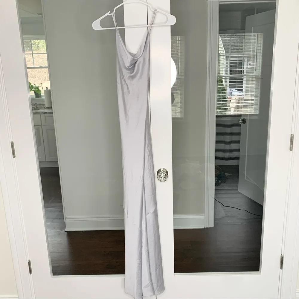 Show Me Your MuMu Tuscany Maxi Dress Silver Luxe Satin - Image 3