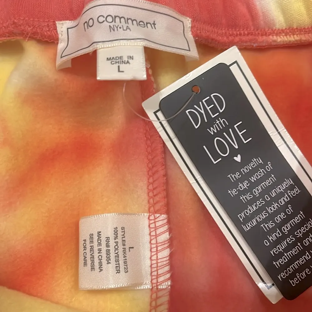 No Comment NY LA Athletic Streetwear Tie Dye Shorts Large City of Angels CA - Image 3