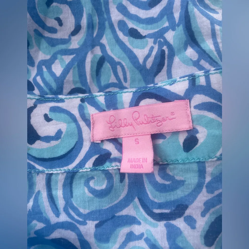Lilly Pulitzer Aqua Swirl Tunic Top - Image 4