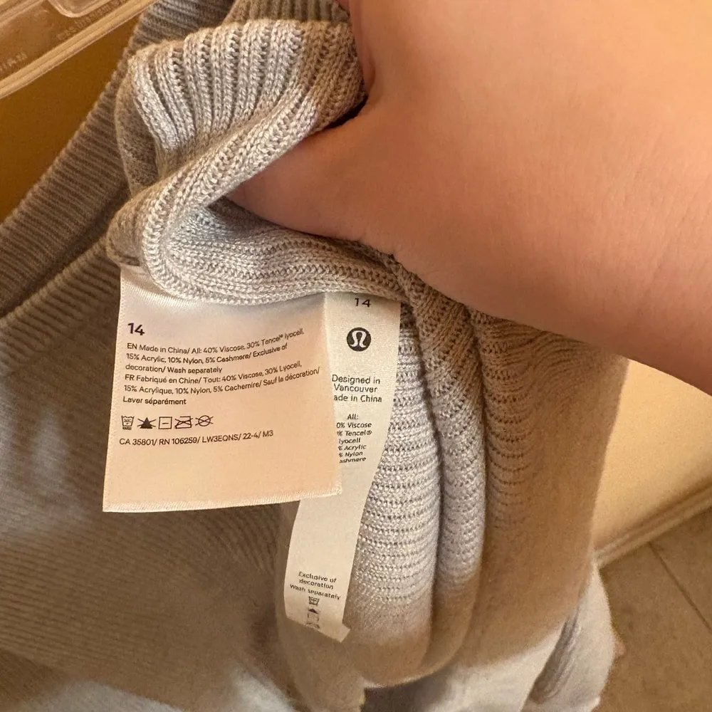 Reversible Crossover Sweater in Heathered Core Ultra Light Gray - Image 6