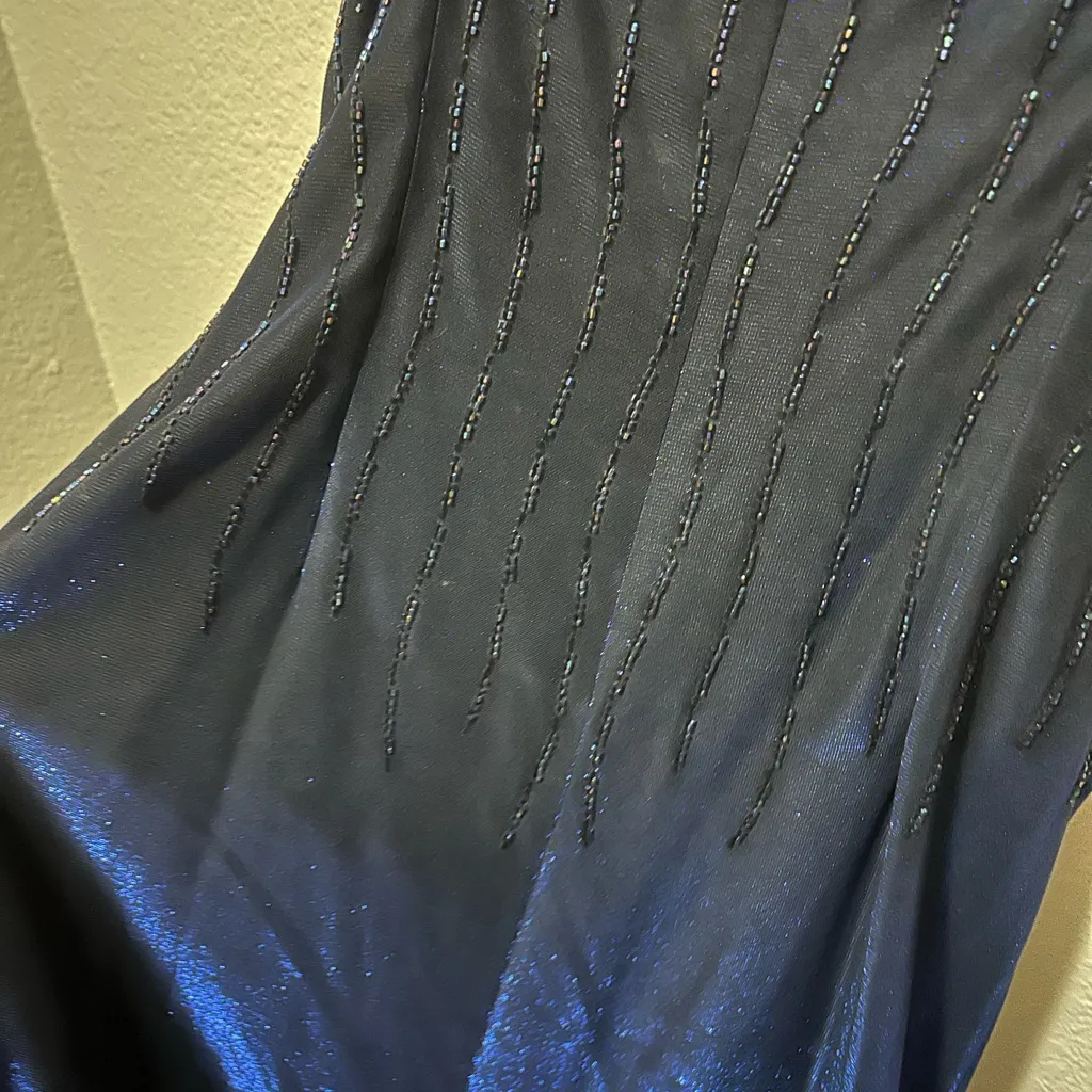 Vintage Betsy & Adam by Jaslene Gown 12P Fits Modern 6 Beaded Maxi Slip Dress - Image 10