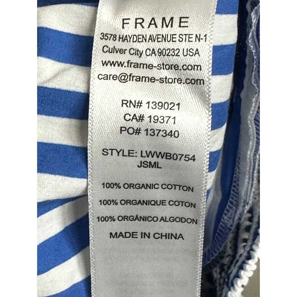 Frame Women's Blue Stripe Organic Cotton Boxer Shorts Size XS NEW MSRP $229 - Image 7
