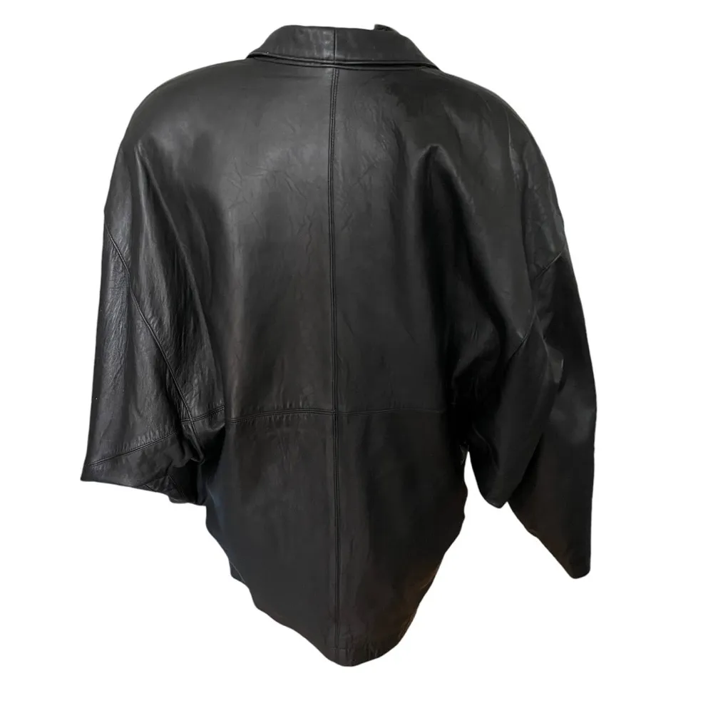 Axis Vintage Womens Leather Jacket Size M Black Size M - Image 4