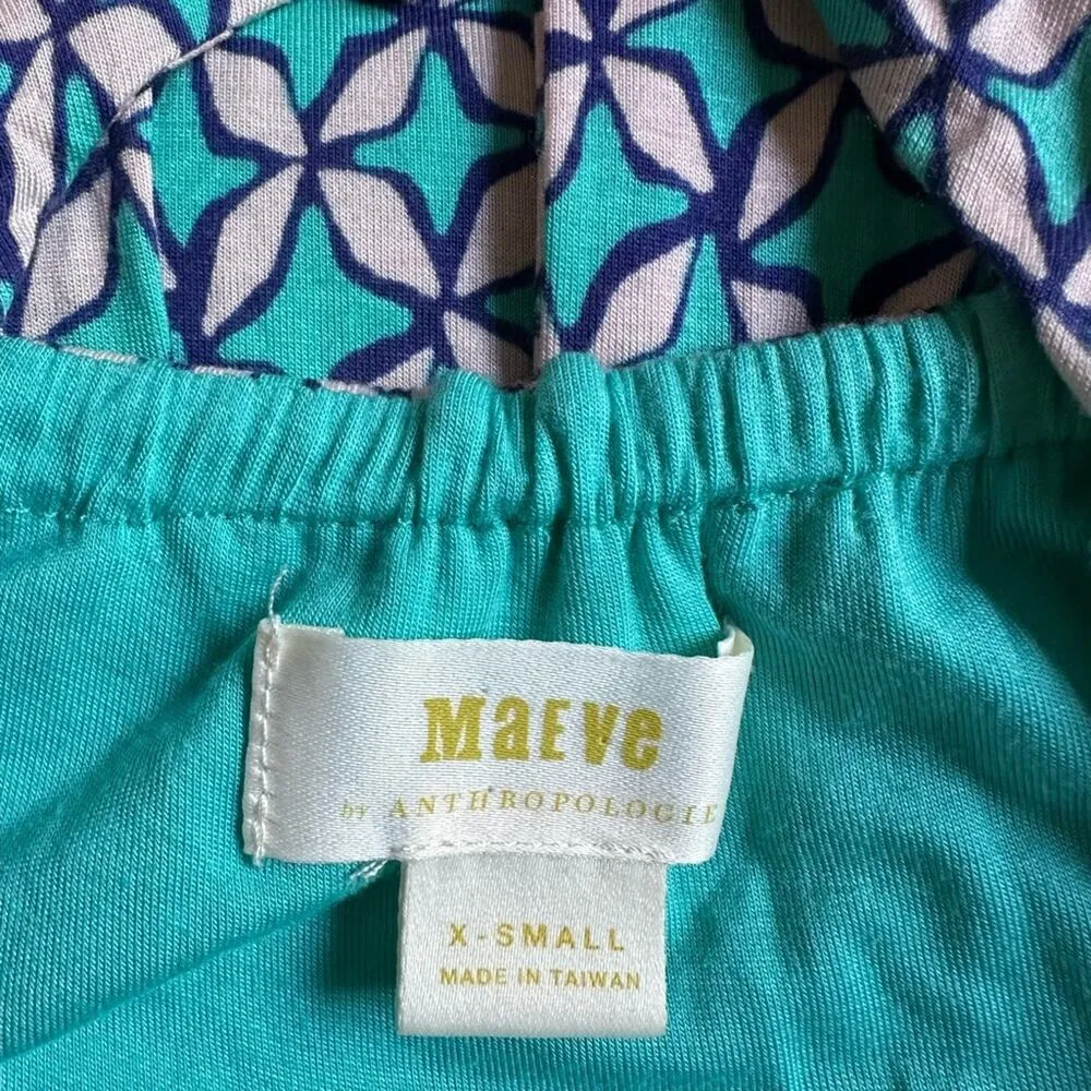 Maeve Anthropologie Mabel Maxi Dress Tiered Teal Vacation Resortwear Summer - Image 7