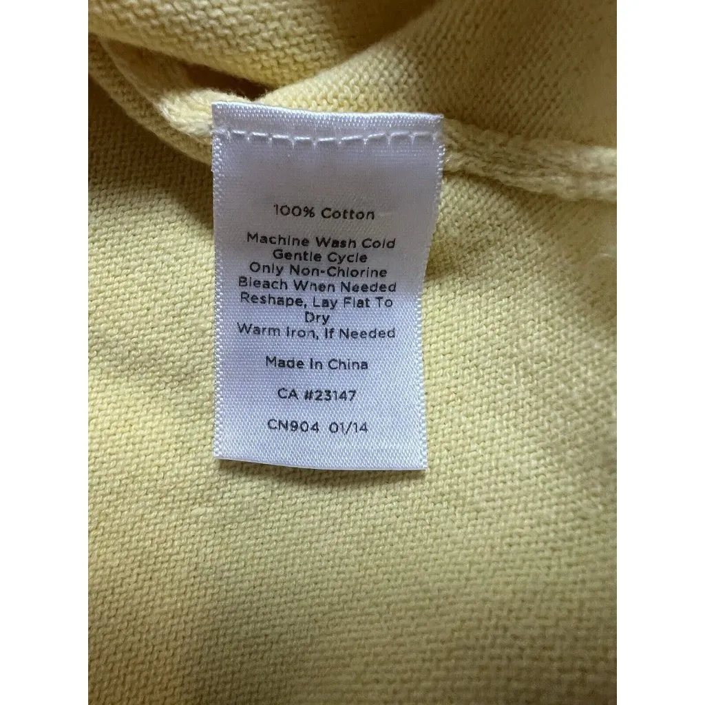 Talbots Women Yellow Embroidered‎ Angel Fish Sweater 1X 3/4 Sleeve 100% Cotton - Image 8
