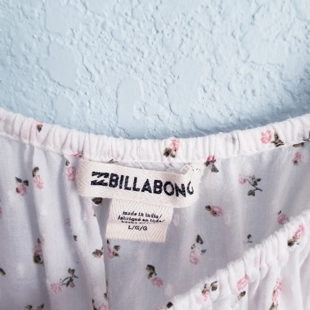 Billabong Cream And Pink Ditzy Floral Off Shoulder Dress - Image 6