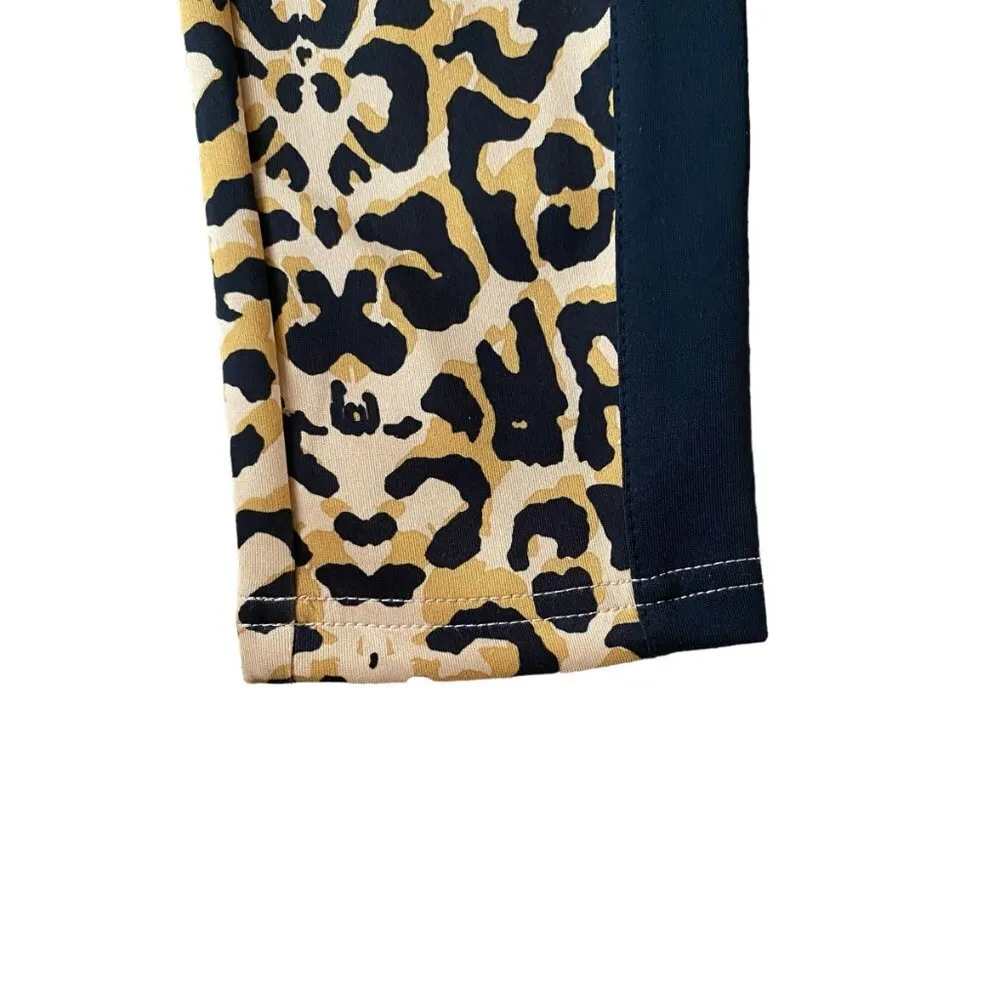 Nicki Minaj leopard print and black stretchy leggings pants women's size medium - Image 6