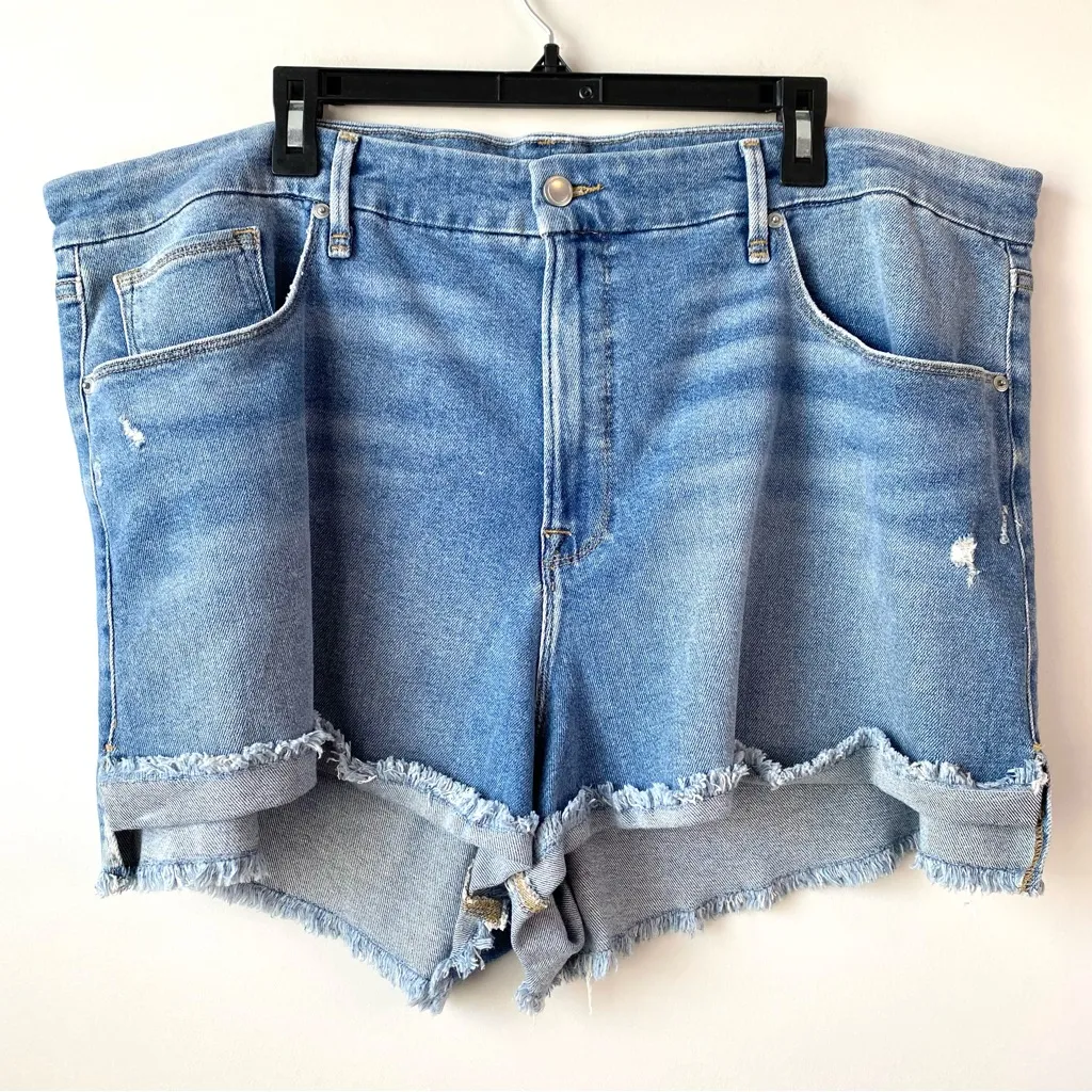 Good‎ American Good Curve Denim Shorts Blue 22 - Image 4
