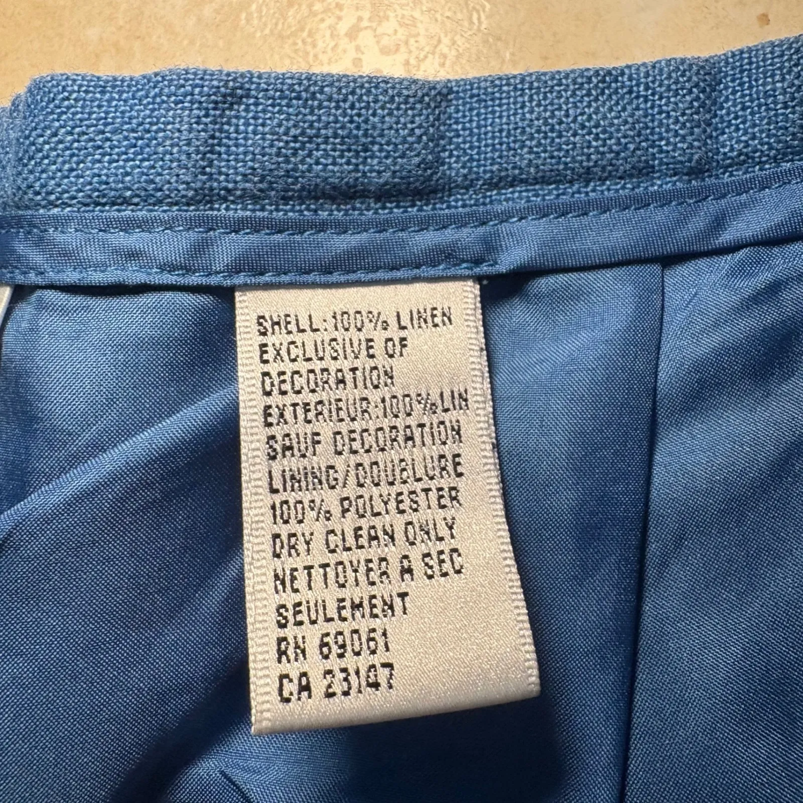 VTG Talbots Irish Linen Pant Size 14 Tropical Embroidered Palm Trees Cropped - Image 4