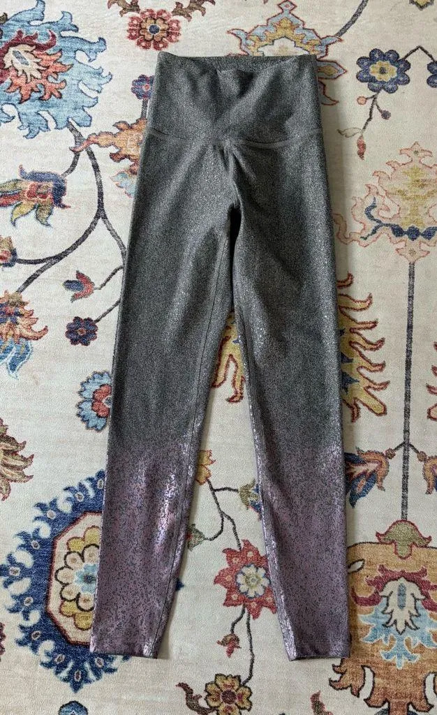 Beyond Yoga Alloy Pink Ombre Speckle Leggings Metallic Pink & Grey XS - Image 3
