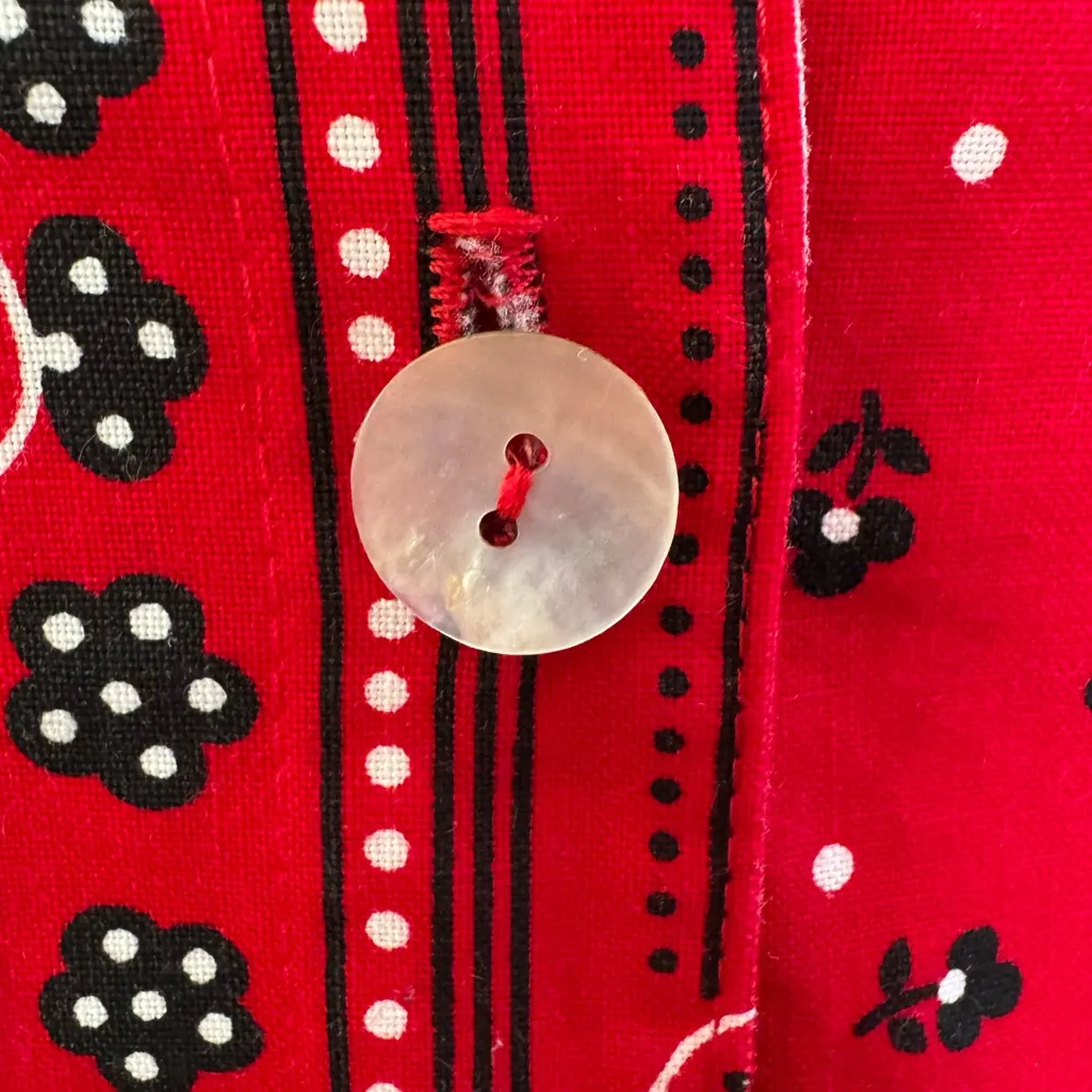 Vintage Red‎ Bandana Print Halter Maxi Dress M – Western Boho Y2K Red Size M - Image 6