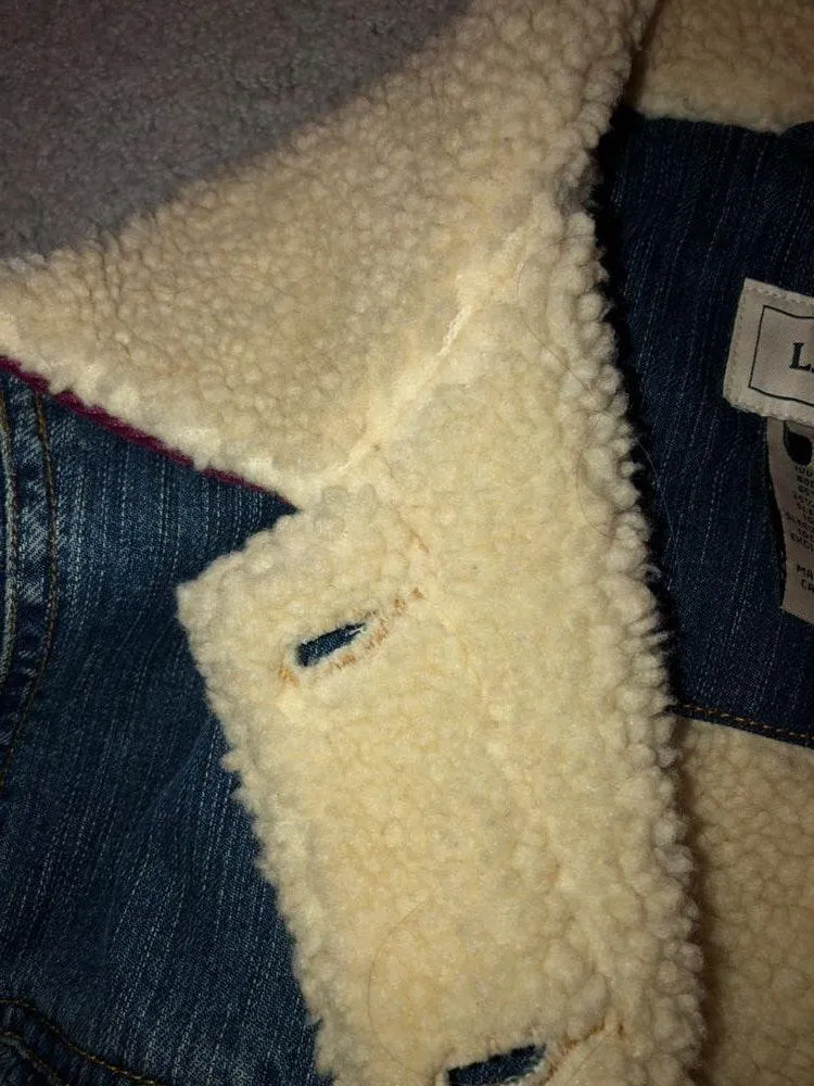 L.L.Bean Vintage Sherpa Lines Denim Jacket - Image 5