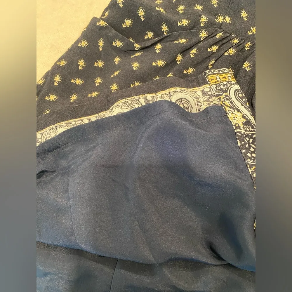 Garnett Hill Ditsy Floral Drop Waist Shift Dress 12 Button Up Long Sleeve blue - Image 10