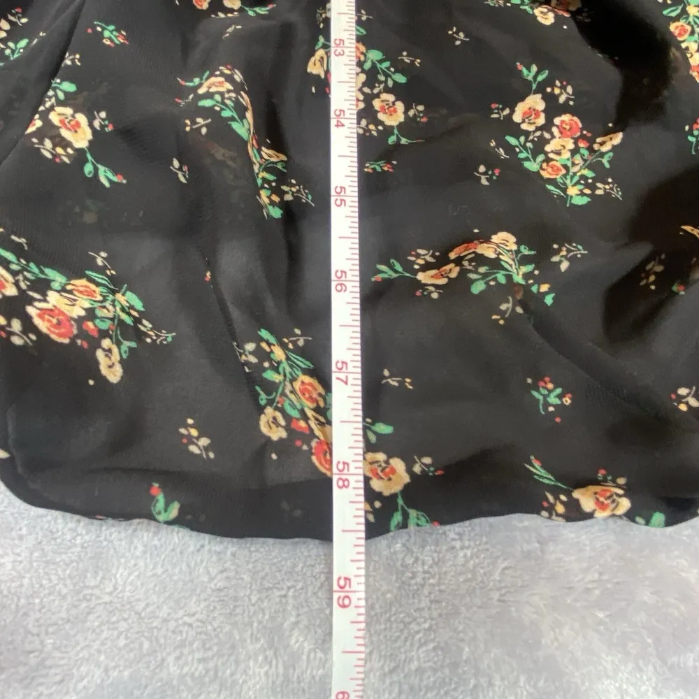 Guess Floral Tiered Maxi Dress Sz 4 Strappy Ruffle Babydoll Romantic Garden Boho - Image 13