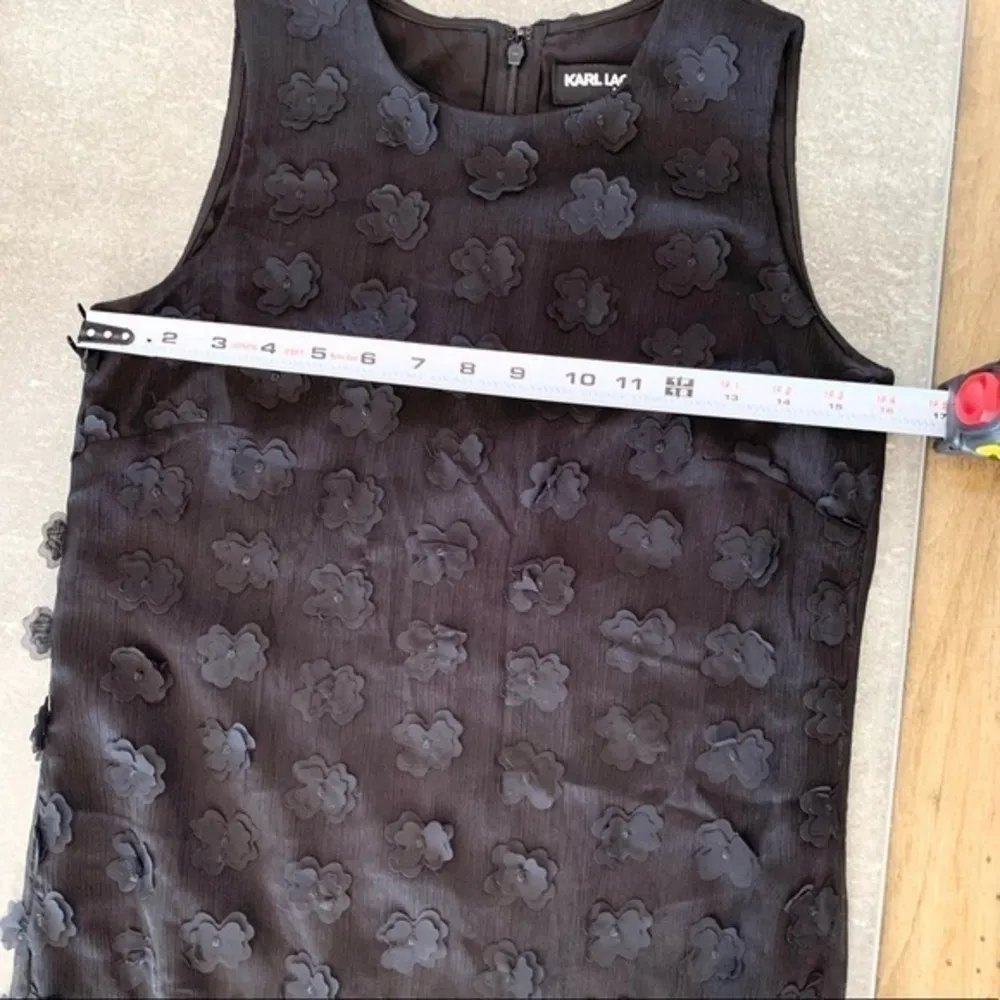 Karl Lagerfeld Black 3d Flower Embellished Floral Dress - Image 9