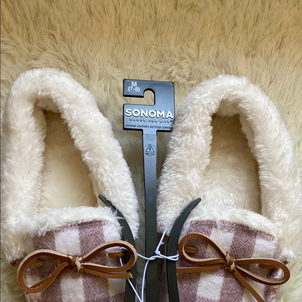 NWT
Sonoma Pink and Cream Moccasin Slippers - Image 2