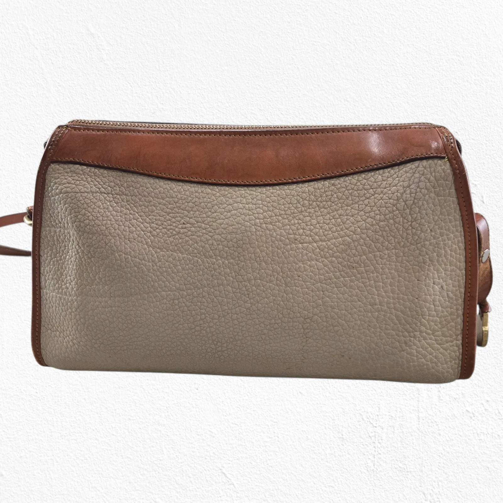 80s Vintage Dooney and Bourke Pebbled Leather USA Made All Weather Satchel Purse - Image 7