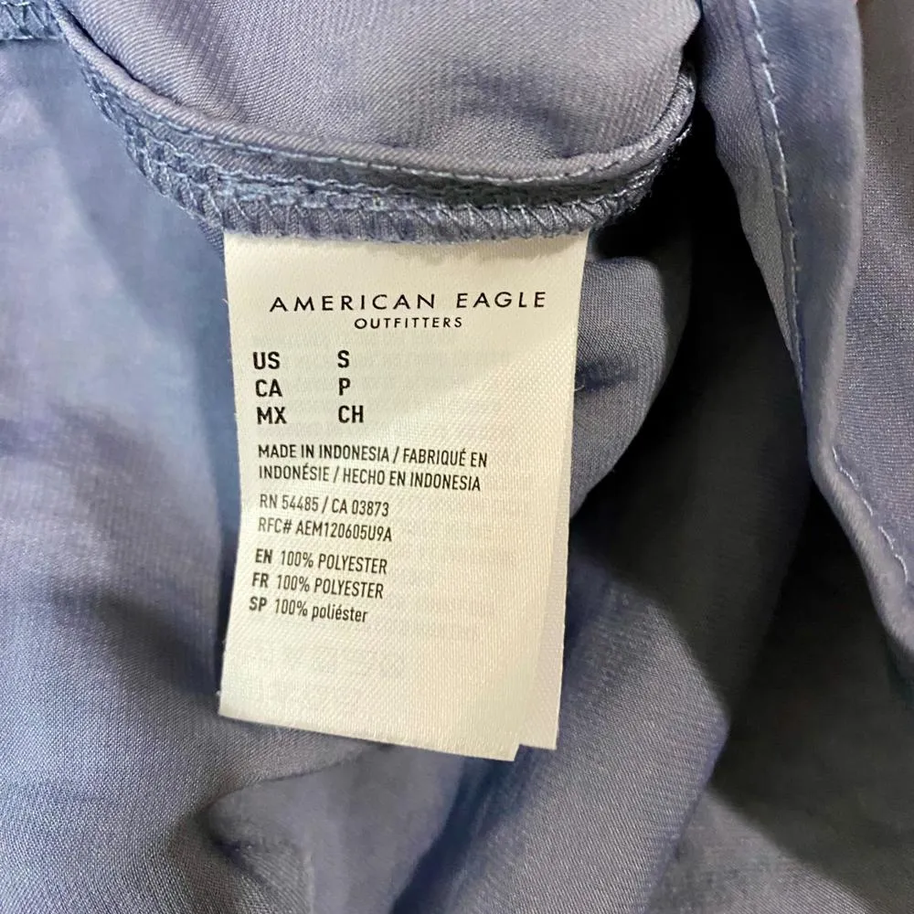 American Eagle Outfitters Women's Blouse Tank Peplum Blue Size Small EUC - Image 4