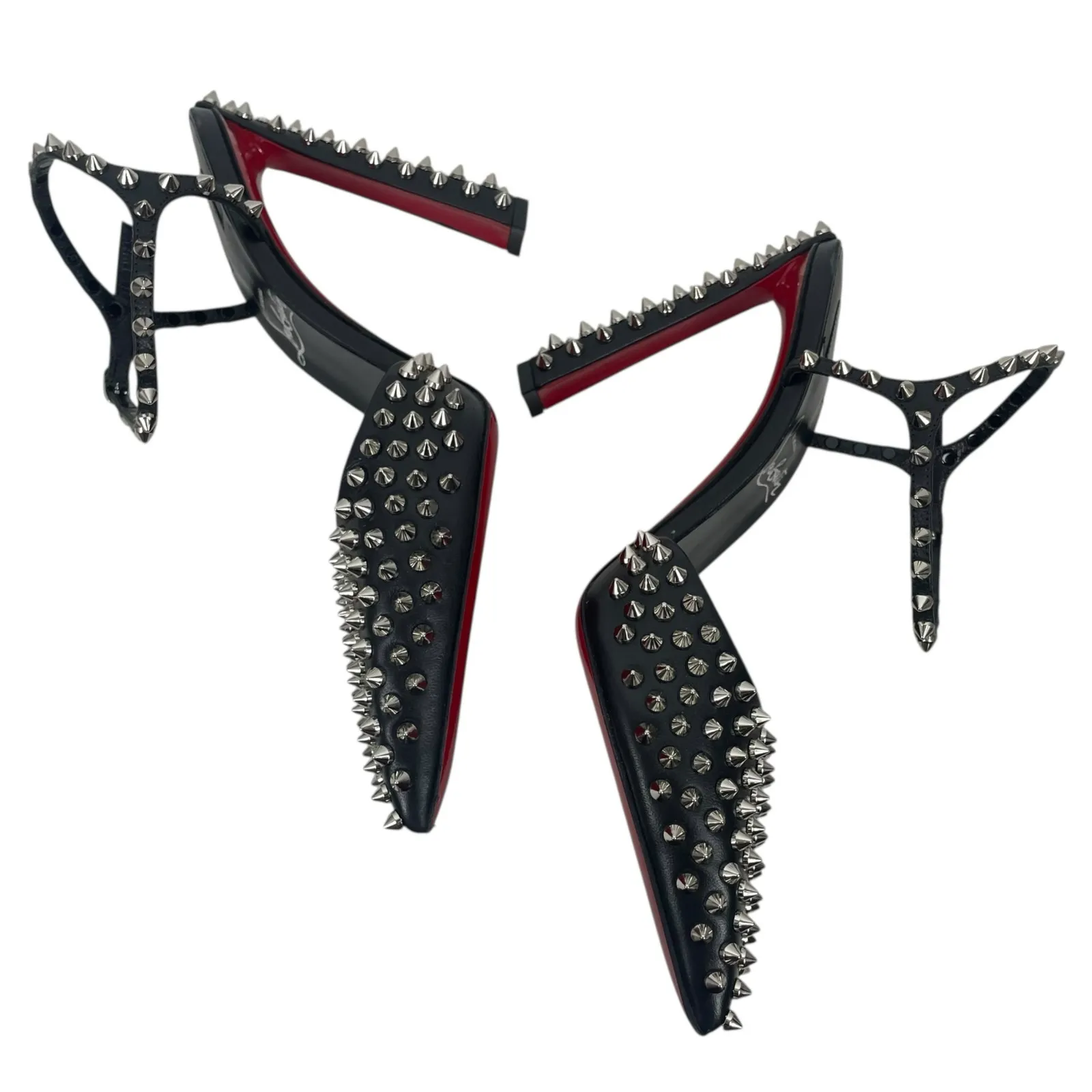 Christian Louboutin Condora Riviera Spike Ankle Strap Pump Black Size 36.5 - Image 7