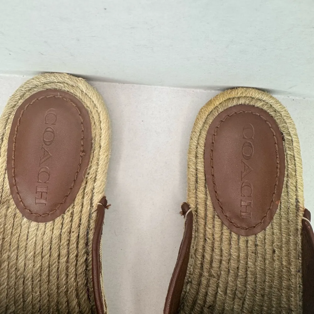 Coach Signature Brown and Tan Espadrille Slip-Ons - Image 5