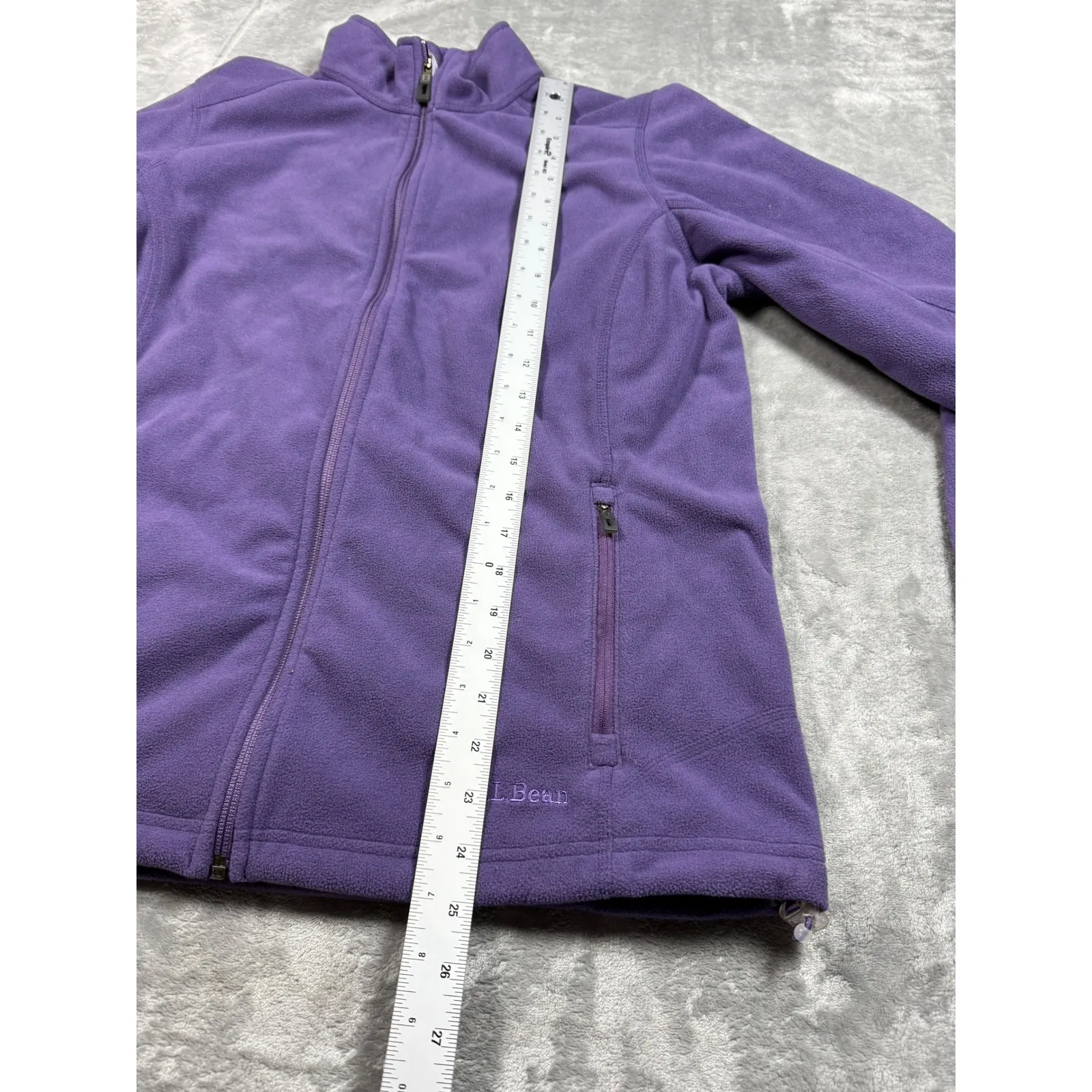 L.L.Bean Womens Purple Fleece Jacket‎ Full Zip Polartec Outdoor Coat L - Image 12