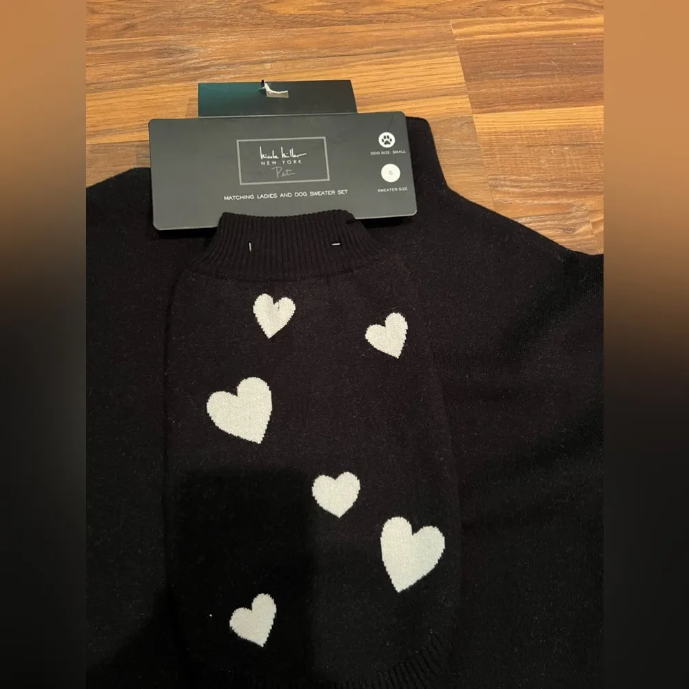 Nicole Miller NEW YORK MACHING LADIS AND DOG SWEATER SET BLACK/WHITE COLOR small - Image 2