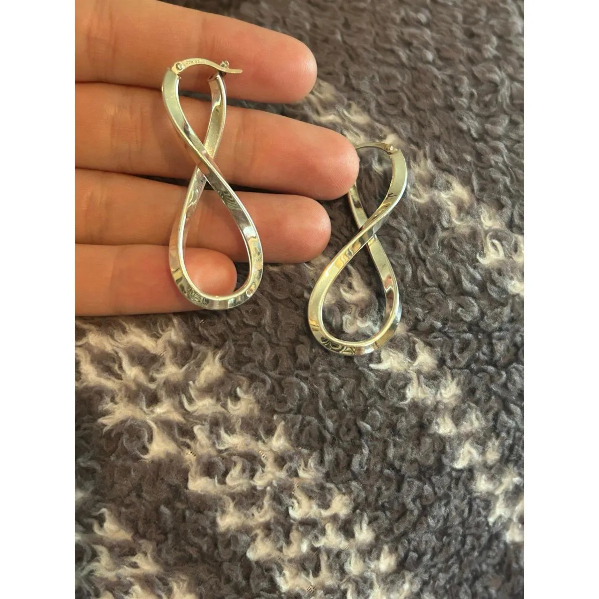 C154 earrings hoops style cute 925 sterling silver - Image 5