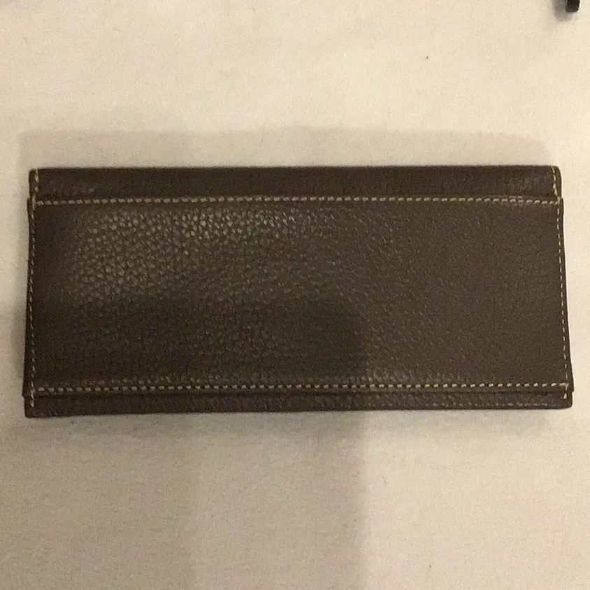 Dooney & Bourke Slim Bill And Credit Card Wallet Grey and Red interior - Image 2