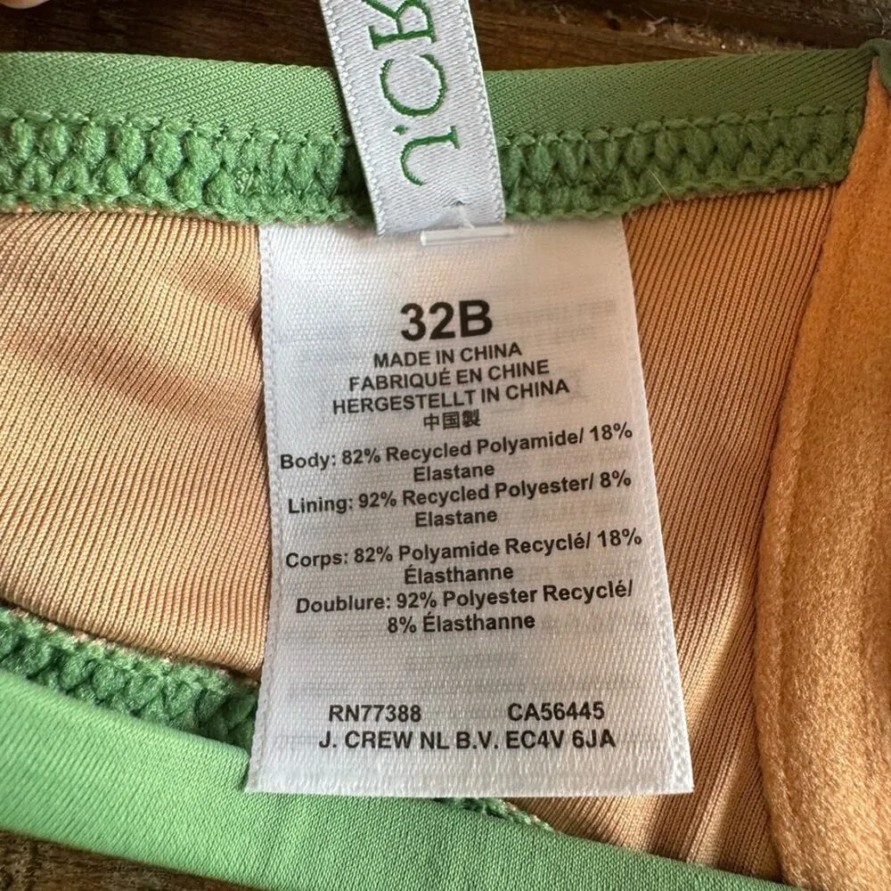 NWT J.Crew Underwire 90’s Green Bathing Suit Top - Image 5