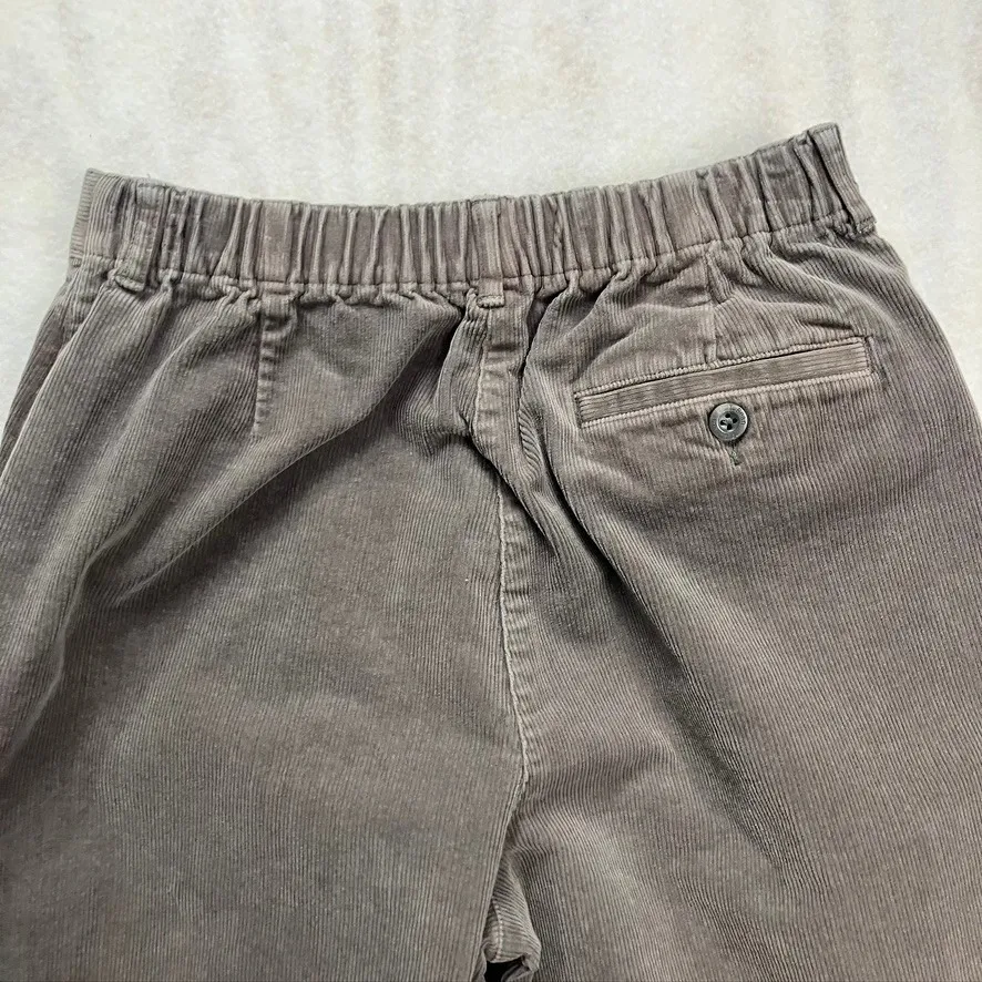 LLBean Original Fit Women Corduroy Pants 10 Petite Grey Pleated Front Casual Gray - Image 13