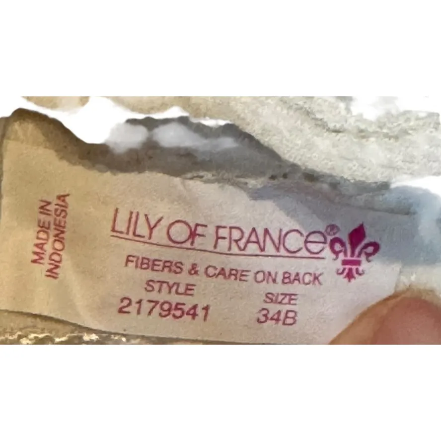 Lily of France Women Bra Lace Push Up Underwire Microfiber 2179541 White 34B NWT - Image 5