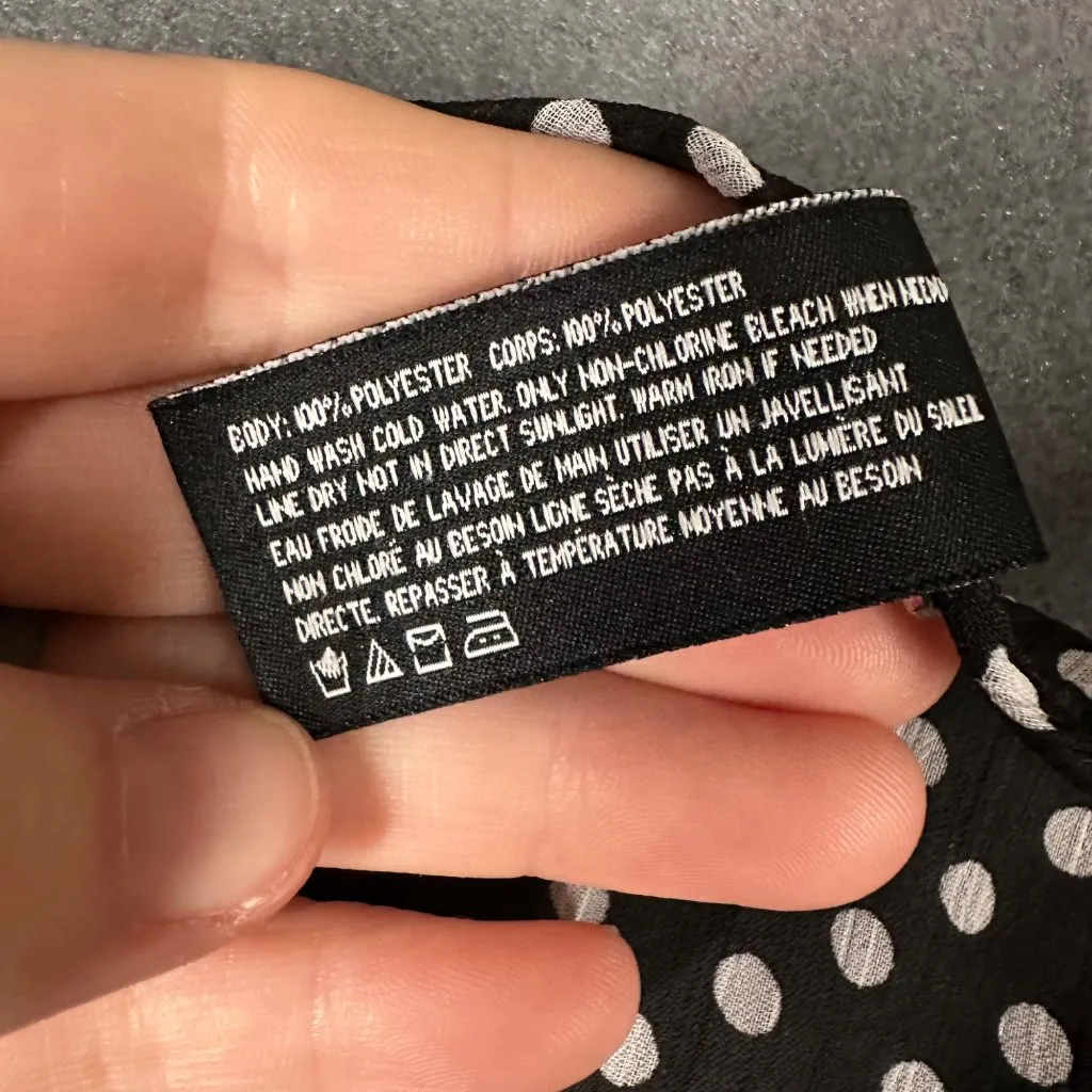 Jones‎ New York Womens Small Black Polka Dot Pullover Sheer Swim Cover Up V-Neck - Image 8