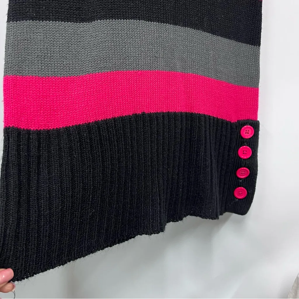 Lipstick Small Black, Pink, and Gray Striped Mini sweater Dress short sleeve Black - Image 9