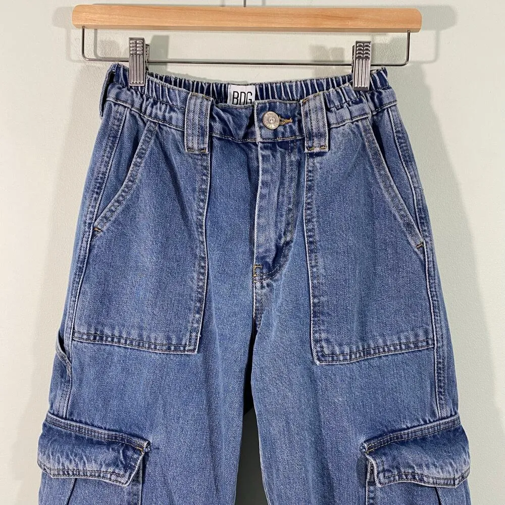 BDG Urban Outfitters Women's Blue Denim Cargo Skater Jeans Size W25/L32 - Image 2