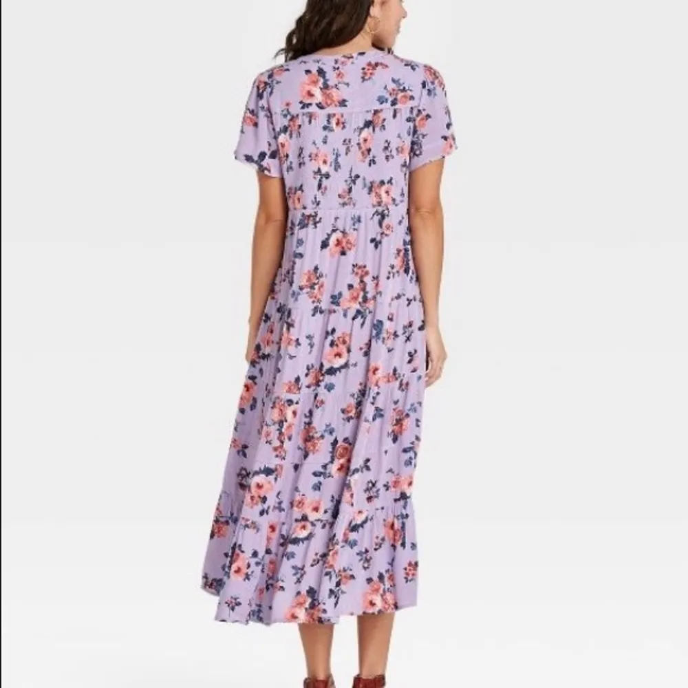 Knox Rose Dress Size Medium Lavender Floral Rayon Short Sleeves Sweet Lilac NWT - Image 2