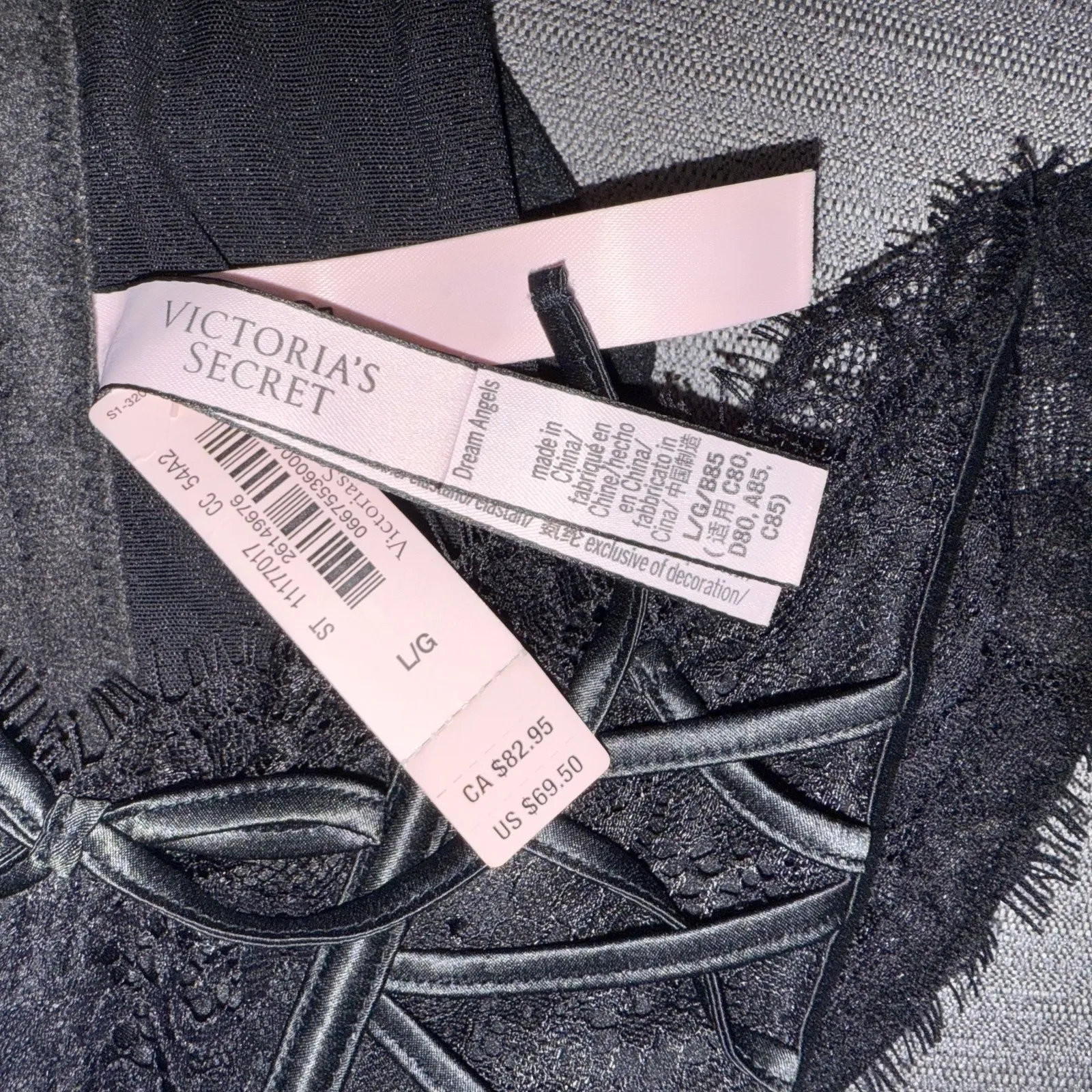 Victoria's Secret NWT Dream Angels Black Lace Corset Top Size L Bustier Bralette - Image 4