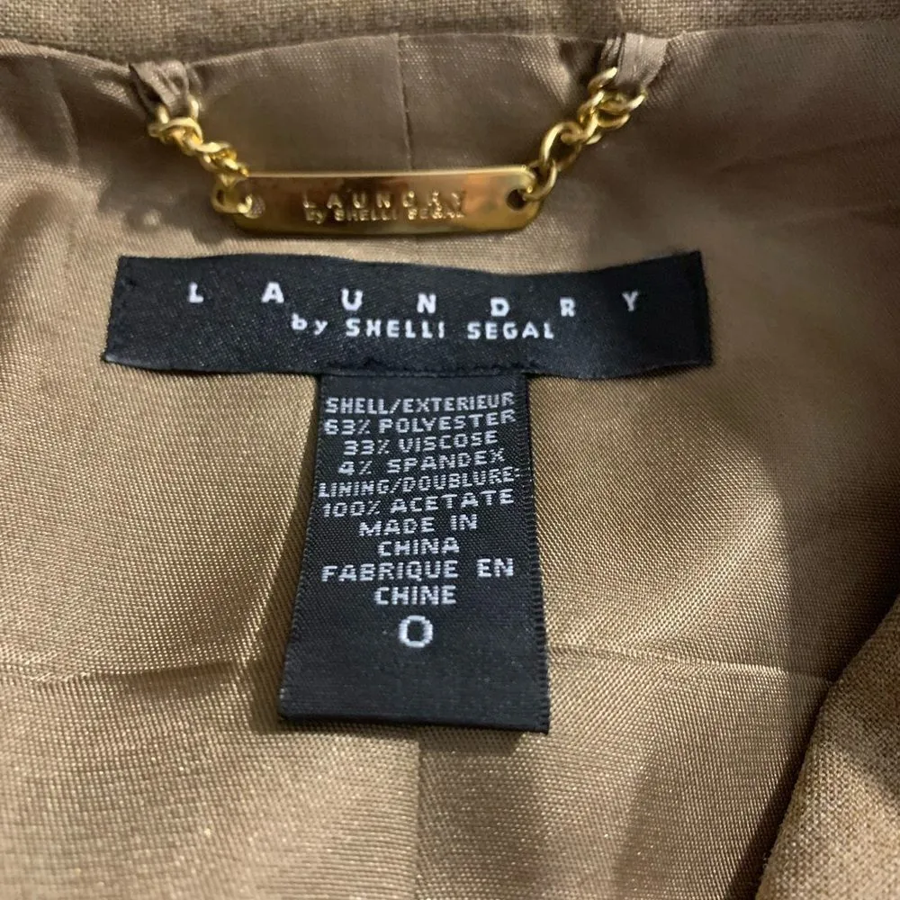Laundry by Shelli Segal Tan Blazer Size 0 - Image 7