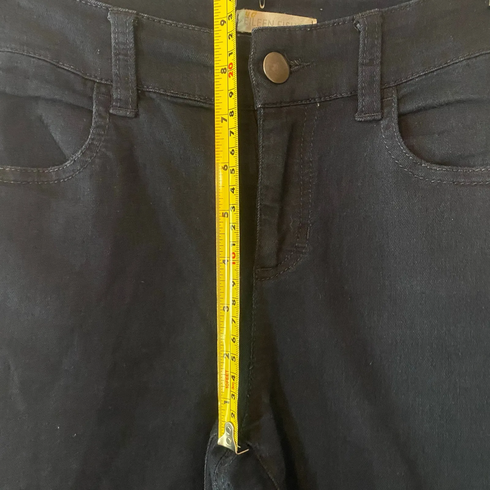 Eileen Fisher Navy Blue Dark Wash Mid Rise Jeans Pants Skinny Fit Women's size 2 - Image 10