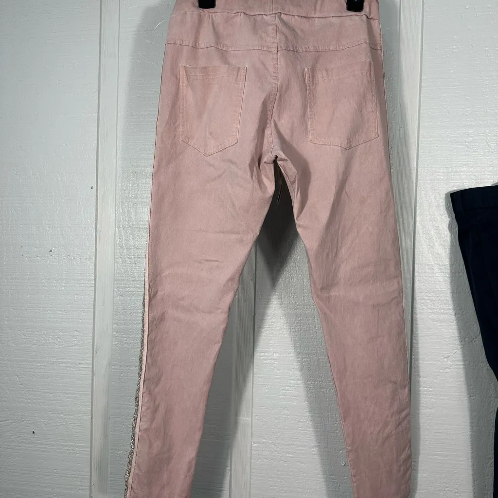 Brand Bazar Pink and Silver Elastic Waist Pants No Size, See Measurement… - Image 6