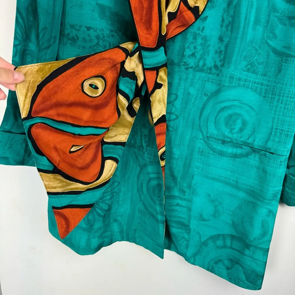 Vtg Platinum by Dorothy Schoelen Blazer Pant Matching Set Sz Medium Art To Wear Blue - Image 7