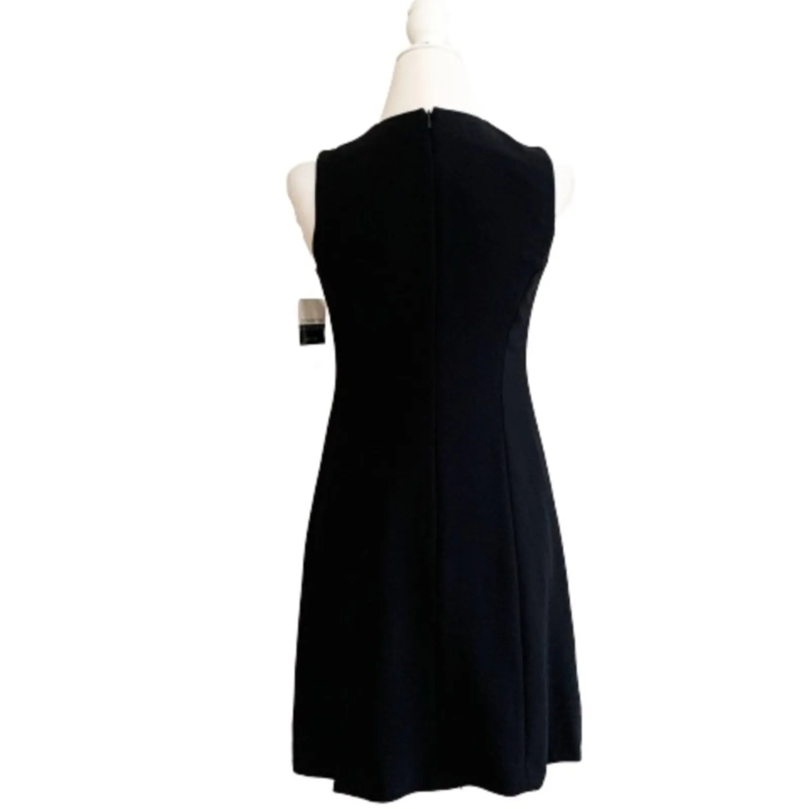 Liz Claiborne Dresses Petite Black Sleeveless Cutout Detail Sheath Dress 4P NEW - Image 4