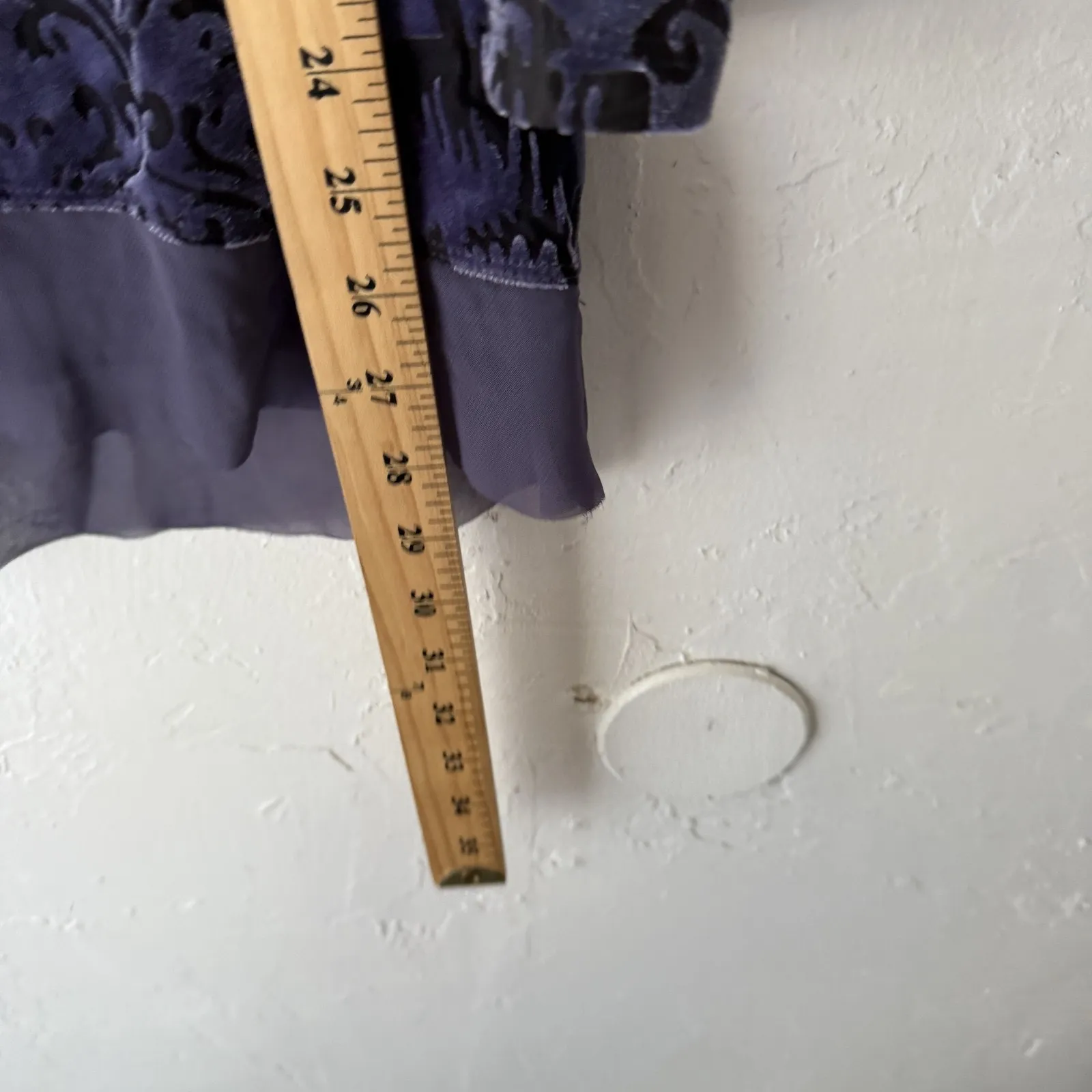 Fade Vintage 90s‎ Grunge Top Large Velvet Burnout Whimsigoth Witchy Shirt Purple - Image 5