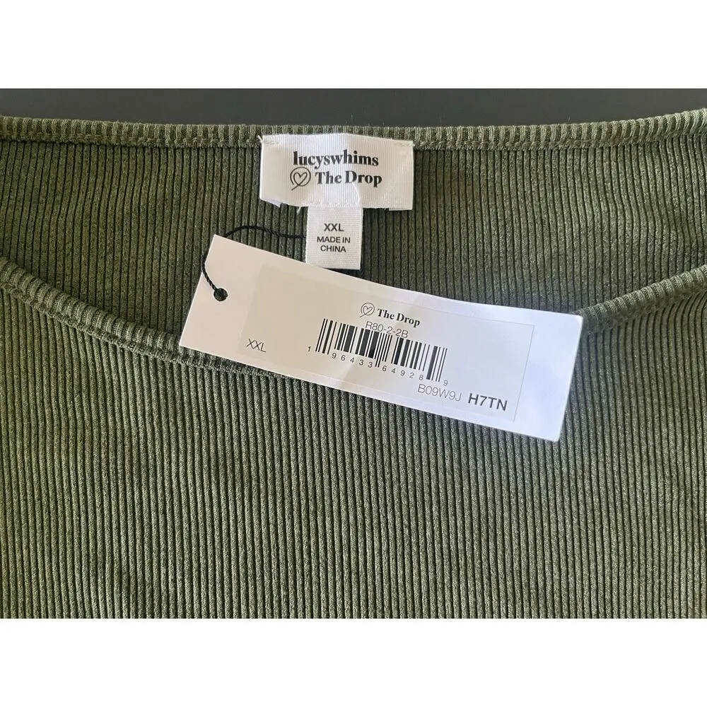 The Drop Women's Green Padded Shoulder Crop Top by @lucywhims Casual XXL Pull On - Image 6