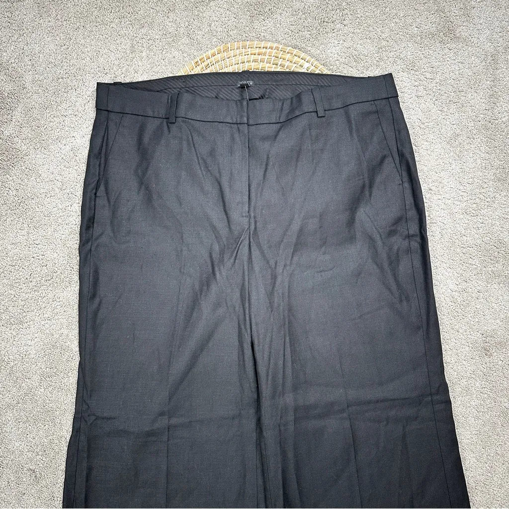 NWT J. Crew Women’s Carolina Flare Pants High Rise Stretch Linen Blend Black 20 - Image 4