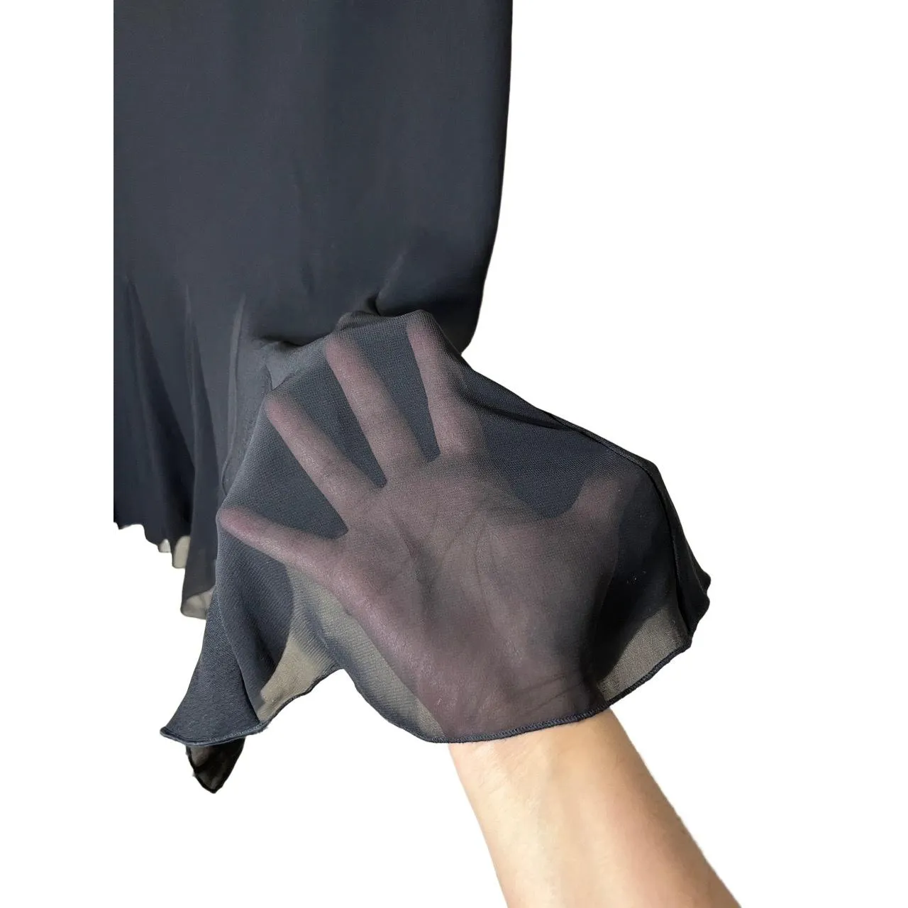 S.L. Fashions Skirt Womens Size 10‎ Black Maxi Pleated Flared Hem Elegant Flowy - Image 5